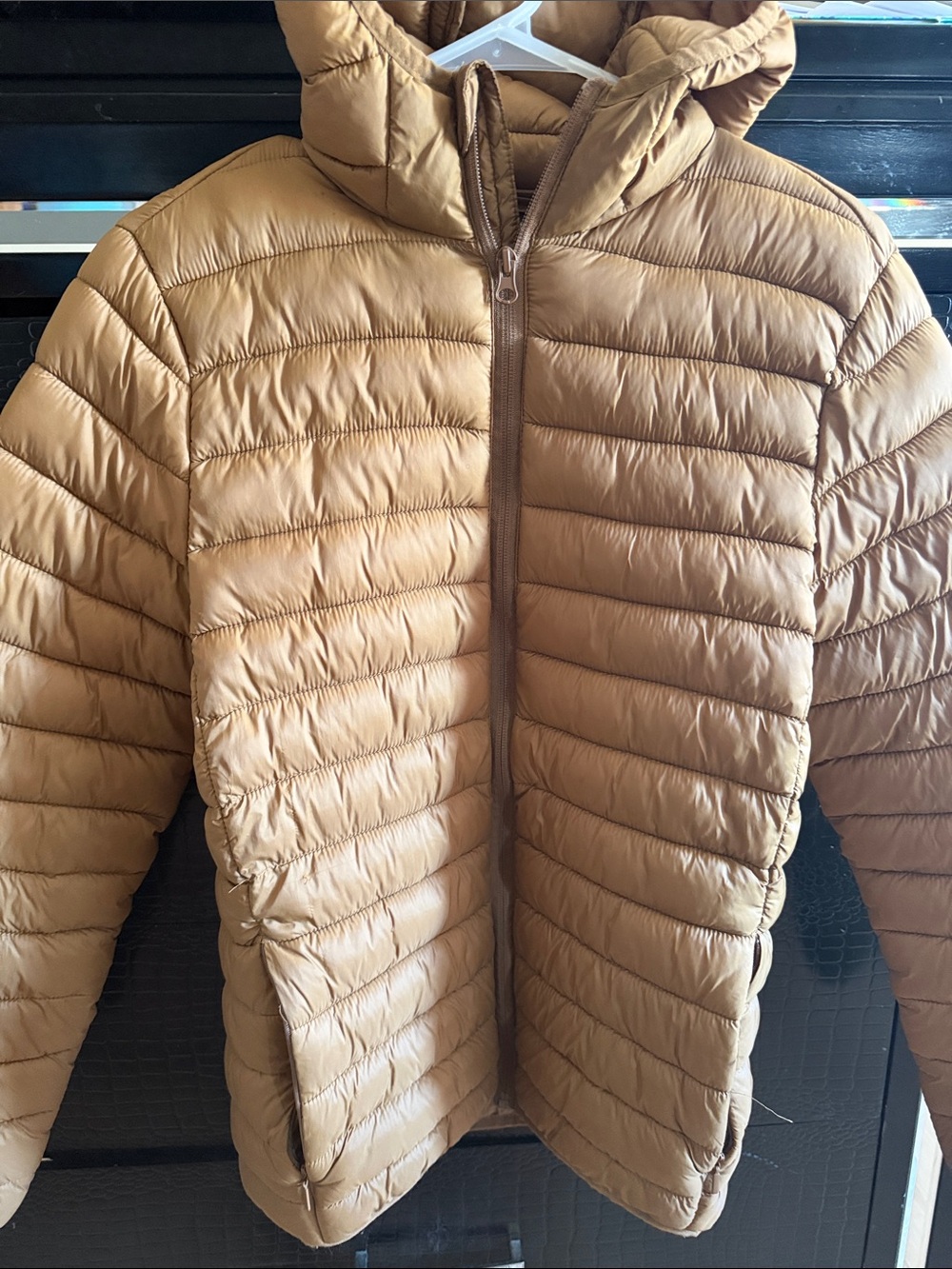 H&M Men's Hooded Puffer Jacket - Tan